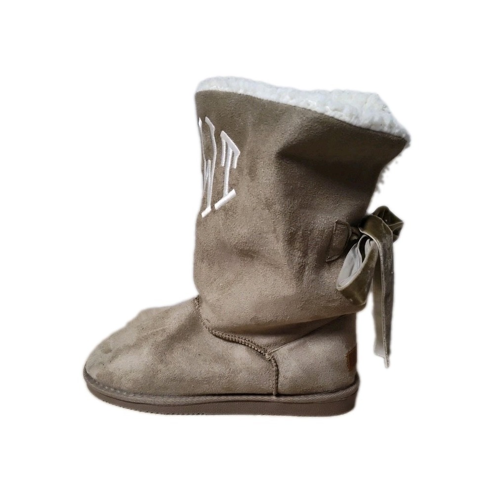 Marley Lilly Women's Size 9 Tan Faux Sherpa Tie Boots